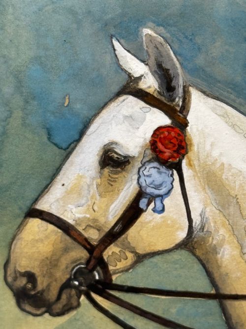PAINTING GREY HORSE PRETTY POLLY FIRST PLACE GROOM UP HERTFORDSHIRE SHOW - ADDITIONAL PHOTO 2