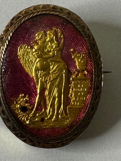 NEOCLASSICAL FRENCH 18TH CENTURY GOLD CUPID AND PSYCHE BROOCH C1760 - ADDITIONAL PHOTO 22