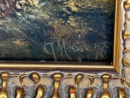 OIL PAINTING SHIPWRECKED BY CLAUDE THOMAS STANFIELD MOORE - ADDITIONAL PHOTO 4