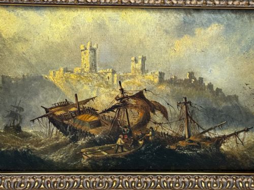 OIL PAINTING SHIPWRECKED BY CLAUDE THOMAS STANFIELD MOORE - ADDITIONAL PHOTO 10