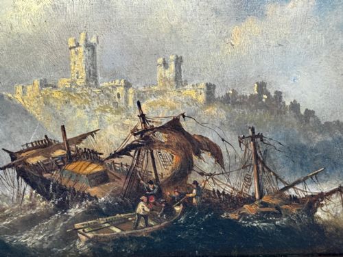 OIL PAINTING SHIPWRECKED BY CLAUDE THOMAS STANFIELD MOORE - ADDITIONAL PHOTO 11