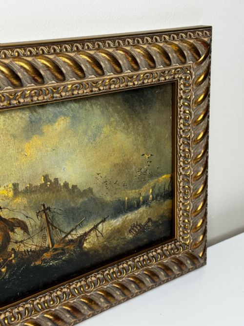 OIL PAINTING SHIPWRECKED BY CLAUDE THOMAS STANFIELD MOORE - ADDITIONAL PHOTO 13