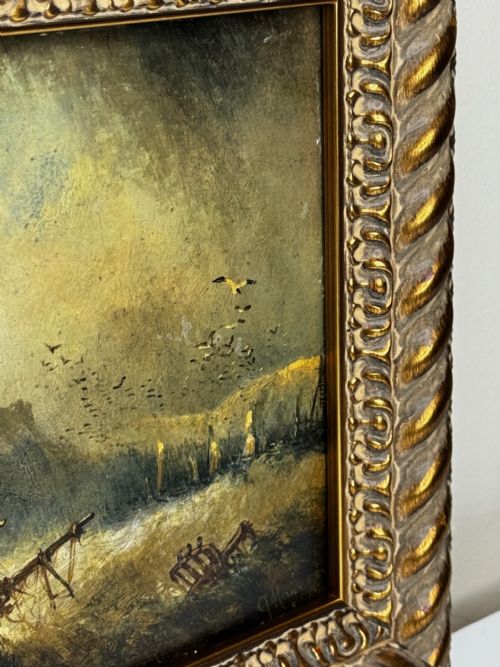 OIL PAINTING SHIPWRECKED BY CLAUDE THOMAS STANFIELD MOORE - ADDITIONAL PHOTO 14