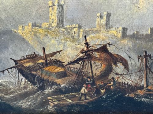 OIL PAINTING SHIPWRECKED BY CLAUDE THOMAS STANFIELD MOORE - ADDITIONAL PHOTO 21