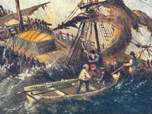 OIL PAINTING SHIPWRECKED BY CLAUDE THOMAS STANFIELD MOORE - ADDITIONAL PHOTO 23