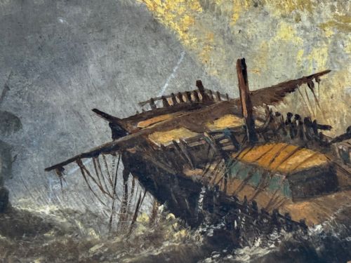 OIL PAINTING SHIPWRECKED BY CLAUDE THOMAS STANFIELD MOORE - ADDITIONAL PHOTO 25
