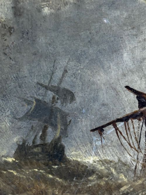 OIL PAINTING SHIPWRECKED BY CLAUDE THOMAS STANFIELD MOORE - ADDITIONAL PHOTO 27