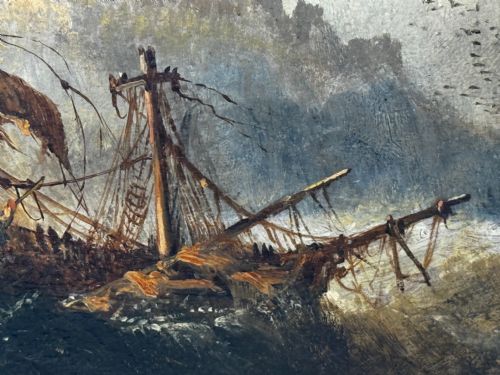 OIL PAINTING SHIPWRECKED BY CLAUDE THOMAS STANFIELD MOORE - ADDITIONAL PHOTO 28