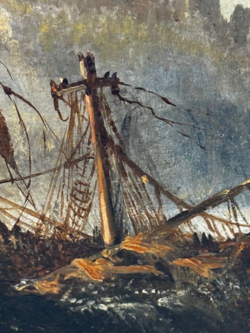 OIL PAINTING SHIPWRECKED BY CLAUDE THOMAS STANFIELD MOORE - ADDITIONAL PHOTO 29