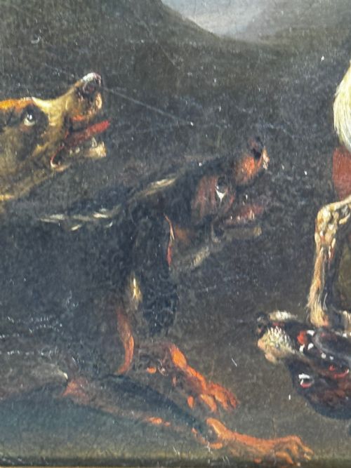 OIL PAINTING 19TH CENTURY DEFIANCE AT BAY BEAR AND HOUNDS IN COMBAT - ADDITIONAL PHOTO 18