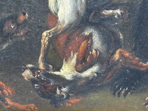 OIL PAINTING 19TH CENTURY DEFIANCE AT BAY BEAR AND HOUNDS IN COMBAT - ADDITIONAL PHOTO 20