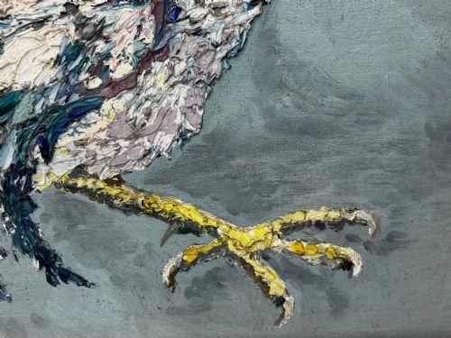 EXPRESSIONIST OIL PAINTING BIRDS COCK FIGHT AFTER LEON KOSSOFF - ADDITIONAL PHOTO 17