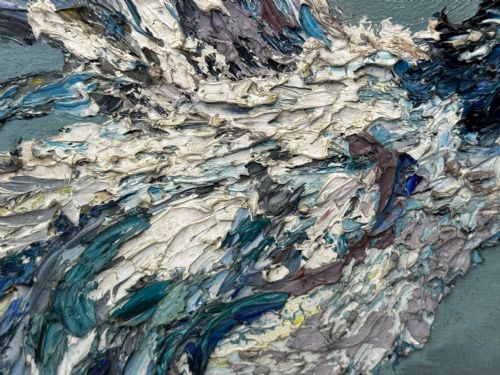 EXPRESSIONIST OIL PAINTING BIRDS COCK FIGHT AFTER LEON KOSSOFF - ADDITIONAL PHOTO 22