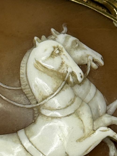 ROMAN GODDESS AURORA IN HER CHARIOT GEORGIAN SHELL CAMEO BROOCH C1820 - ADDITIONAL PHOTO 13