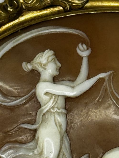 ROMAN GODDESS AURORA IN HER CHARIOT GEORGIAN SHELL CAMEO BROOCH C1820 - ADDITIONAL PHOTO 15
