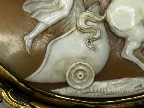ROMAN GODDESS AURORA IN HER CHARIOT GEORGIAN SHELL CAMEO BROOCH C1820 - ADDITIONAL PHOTO 16