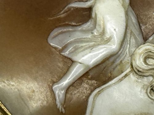 ROMAN GODDESS AURORA IN HER CHARIOT GEORGIAN SHELL CAMEO BROOCH C1820 - ADDITIONAL PHOTO 17