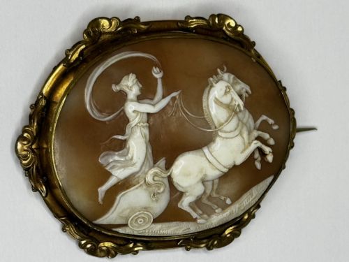 ROMAN GODDESS AURORA IN HER CHARIOT GEORGIAN SHELL CAMEO BROOCH C1820 - ADDITIONAL PHOTO 29