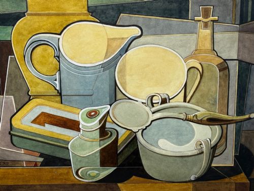 CUBISM PAINTING DOMESTIC KITCHEN GEOMETRY EDWARD CARTER PRESTON - ADDITIONAL PHOTO 5