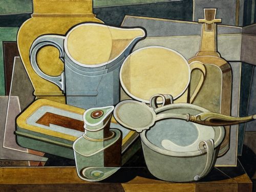 CUBISM PAINTING DOMESTIC KITCHEN GEOMETRY EDWARD CARTER PRESTON - ADDITIONAL PHOTO 7