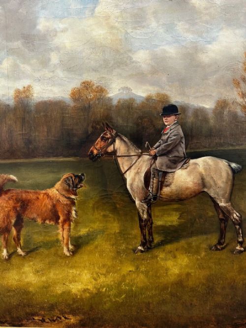 VICTORIAN EQUESTRIAN PORTRAIT YOUNG FRANCIS JAMES FRY ON PONY WITH DOG BY JOHN ALFRED WHEELER - ADDITIONAL PHOTO 1