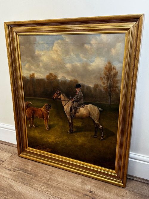 VICTORIAN EQUESTRIAN PORTRAIT YOUNG FRANCIS JAMES FRY ON PONY WITH DOG BY JOHN ALFRED WHEELER - ADDITIONAL PHOTO 3