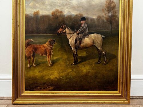 VICTORIAN EQUESTRIAN PORTRAIT YOUNG FRANCIS JAMES FRY ON PONY WITH DOG BY JOHN ALFRED WHEELER - ADDITIONAL PHOTO 4