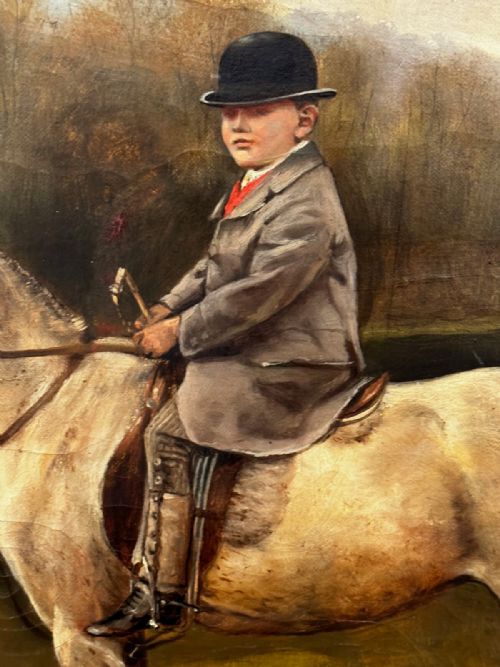 VICTORIAN EQUESTRIAN PORTRAIT YOUNG FRANCIS JAMES FRY ON PONY WITH DOG BY JOHN ALFRED WHEELER - ADDITIONAL PHOTO 7