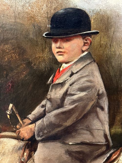 VICTORIAN EQUESTRIAN PORTRAIT YOUNG FRANCIS JAMES FRY ON PONY WITH DOG BY JOHN ALFRED WHEELER - ADDITIONAL PHOTO 8