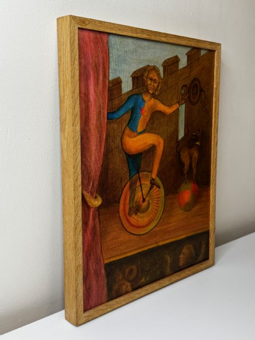 CIRCUS CYCLIST ACT SURREALISM PAINTING - ADDITIONAL PHOTO 7