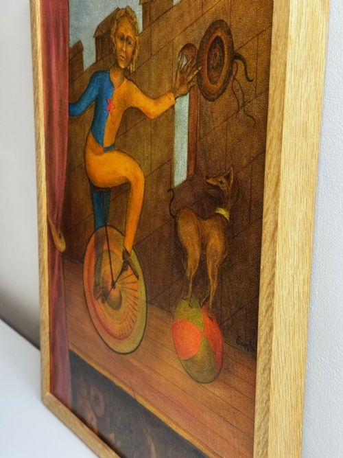 CIRCUS CYCLIST ACT SURREALISM PAINTING - ADDITIONAL PHOTO 10