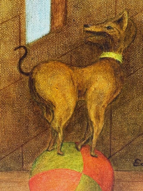 CIRCUS CYCLIST ACT SURREALISM PAINTING - ADDITIONAL PHOTO 17