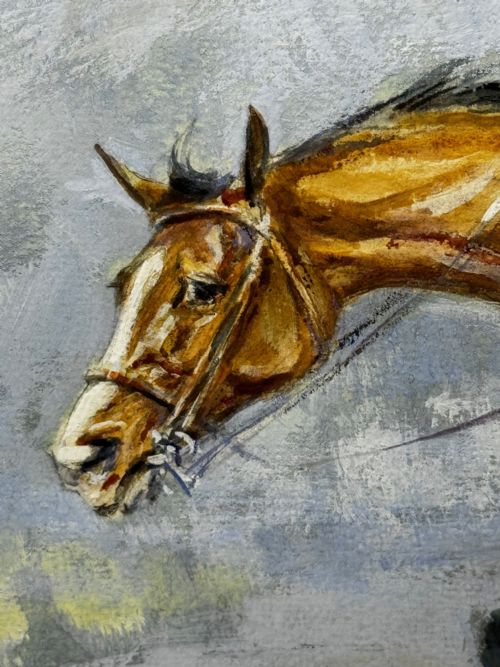 PAINTING PAT SMYTHE AND FINALITY WINNER LEADING SHOWJUMPER OF THE YEAR C1949 - ADDITIONAL PHOTO 11