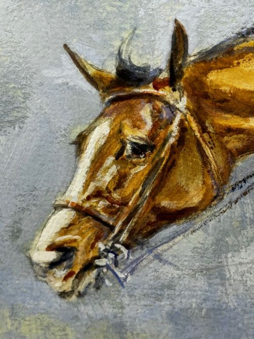 PAINTING PAT SMYTHE AND FINALITY WINNER LEADING SHOWJUMPER OF THE YEAR C1949 - ADDITIONAL PHOTO 12