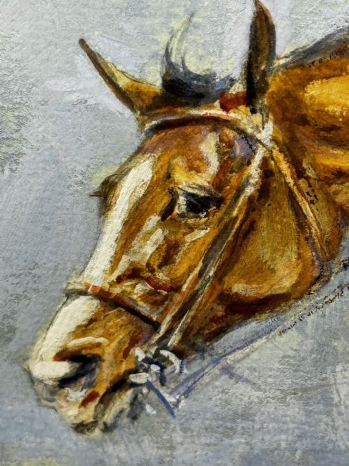 PAINTING PAT SMYTHE AND FINALITY WINNER LEADING SHOWJUMPER OF THE YEAR C1949 - ADDITIONAL PHOTO 13