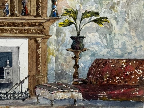 PAINTING THE CHIMNEYPIECE LONG GALLERY WESTWOOD HOUSE C1891 - ADDITIONAL PHOTO 6