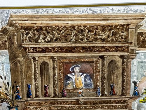 PAINTING THE CHIMNEYPIECE LONG GALLERY WESTWOOD HOUSE C1891 - ADDITIONAL PHOTO 12