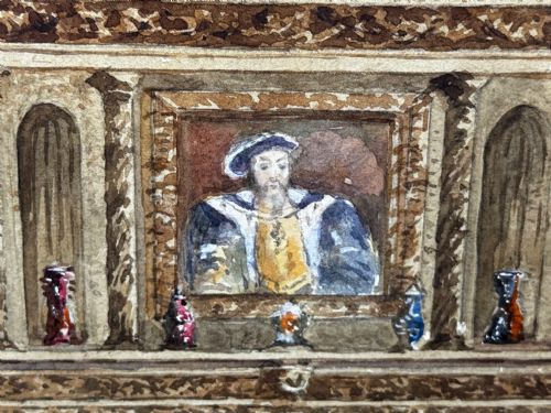 PAINTING THE CHIMNEYPIECE LONG GALLERY WESTWOOD HOUSE C1891 - ADDITIONAL PHOTO 14