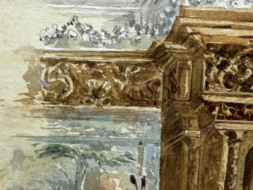 PAINTING THE CHIMNEYPIECE LONG GALLERY WESTWOOD HOUSE C1891 - ADDITIONAL PHOTO 16