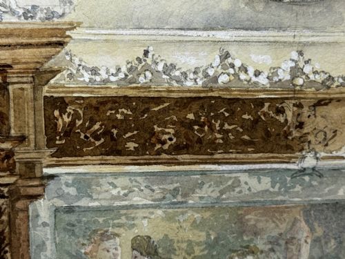PAINTING THE CHIMNEYPIECE LONG GALLERY WESTWOOD HOUSE C1891 - ADDITIONAL PHOTO 17