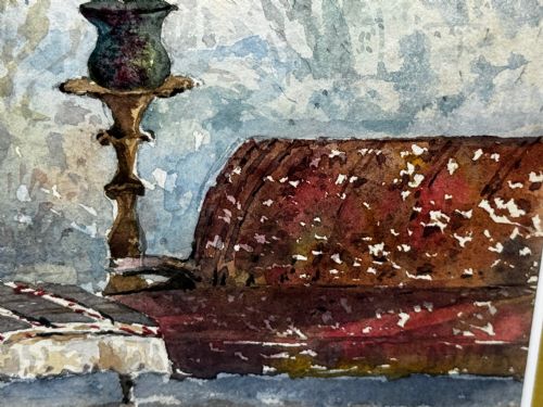 PAINTING THE CHIMNEYPIECE LONG GALLERY WESTWOOD HOUSE C1891 - ADDITIONAL PHOTO 20