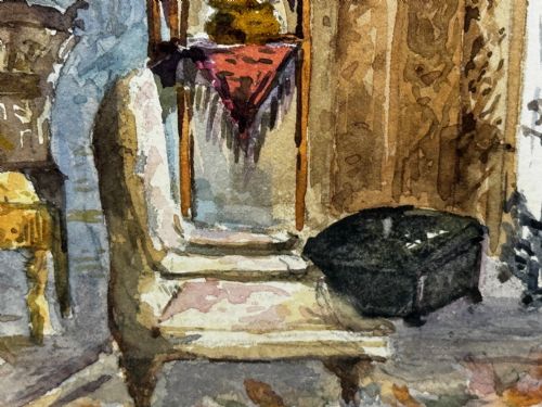 PAINTING THE CHIMNEYPIECE LONG GALLERY WESTWOOD HOUSE C1891 - ADDITIONAL PHOTO 22