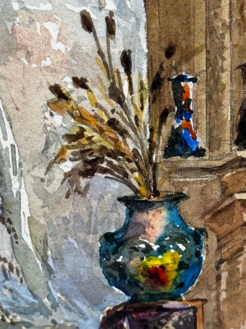 PAINTING THE CHIMNEYPIECE LONG GALLERY WESTWOOD HOUSE C1891 - ADDITIONAL PHOTO 23