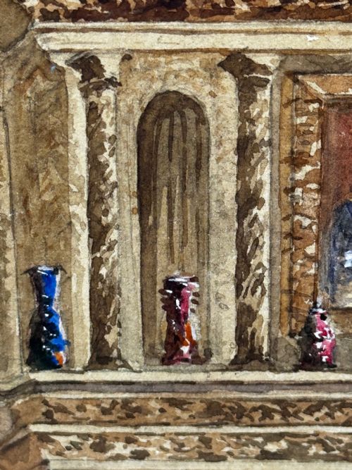 PAINTING THE CHIMNEYPIECE LONG GALLERY WESTWOOD HOUSE C1891 - ADDITIONAL PHOTO 24
