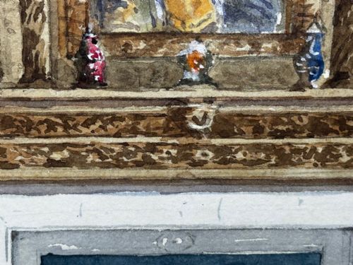 PAINTING THE CHIMNEYPIECE LONG GALLERY WESTWOOD HOUSE C1891 - ADDITIONAL PHOTO 25