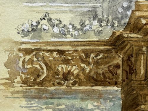 PAINTING THE CHIMNEYPIECE LONG GALLERY WESTWOOD HOUSE C1891 - ADDITIONAL PHOTO 26
