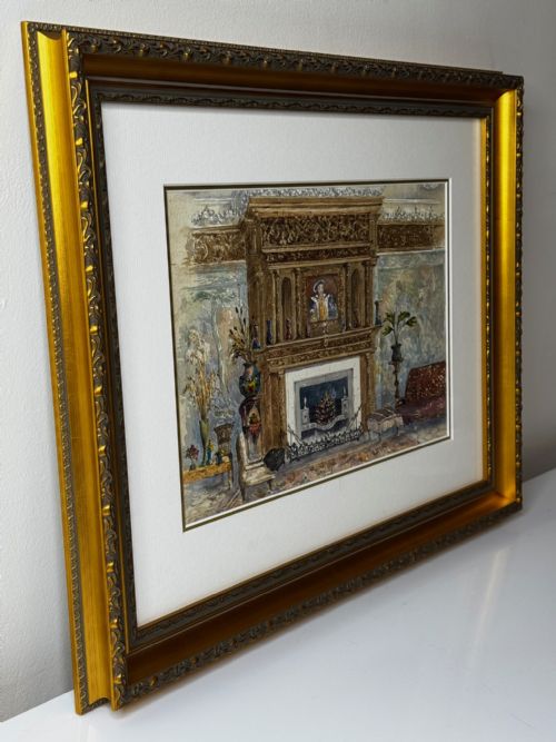 PAINTING THE CHIMNEYPIECE LONG GALLERY WESTWOOD HOUSE C1891 - ADDITIONAL PHOTO 27
