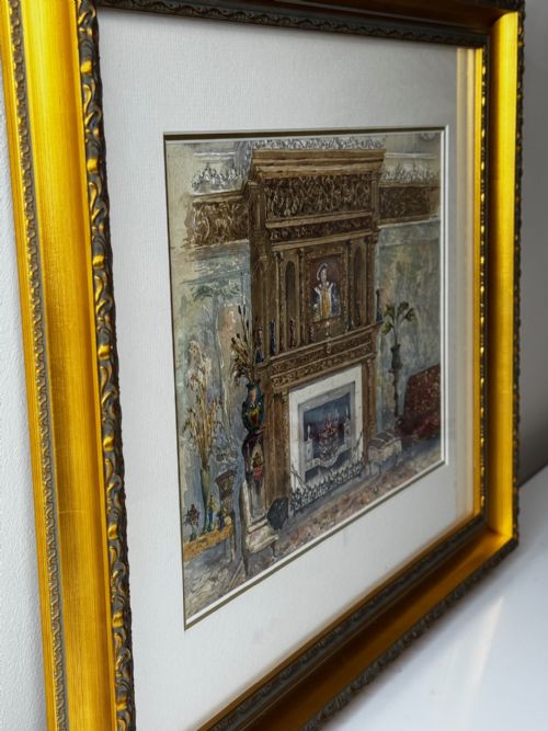 PAINTING THE CHIMNEYPIECE LONG GALLERY WESTWOOD HOUSE C1891 - ADDITIONAL PHOTO 28