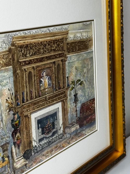 PAINTING THE CHIMNEYPIECE LONG GALLERY WESTWOOD HOUSE C1891 - ADDITIONAL PHOTO 29