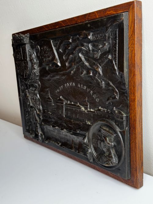 MILAN C1891 BRONZE RELIEF OF CASTELLO SFORZESCO WITH SFORZAVISCONTI ARMS - ADDITIONAL PHOTO 6